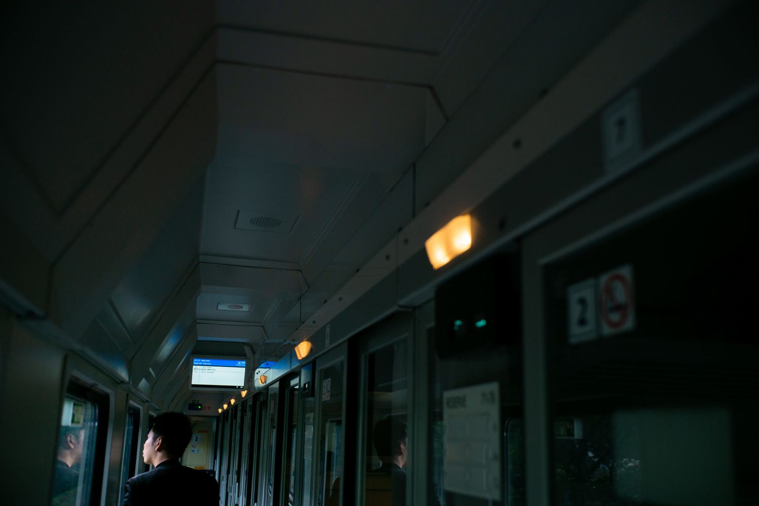 A bordo del treno Intercity da Berlino a Praga