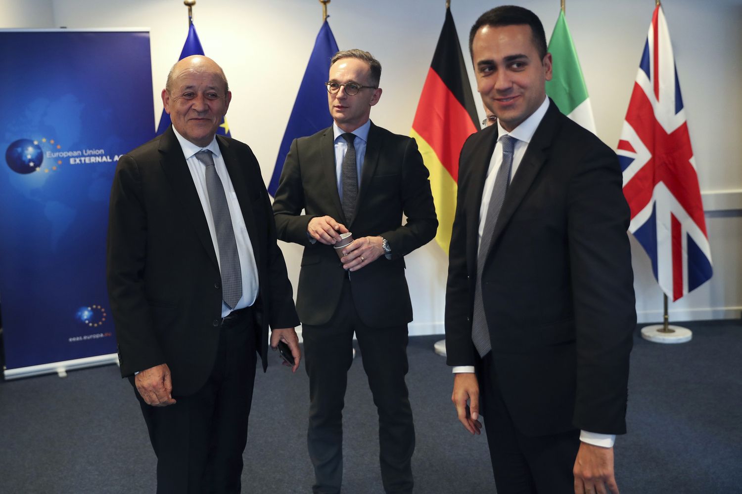 Jean-Yves Le Drian, Heiko Maas e Luigi Di Maio