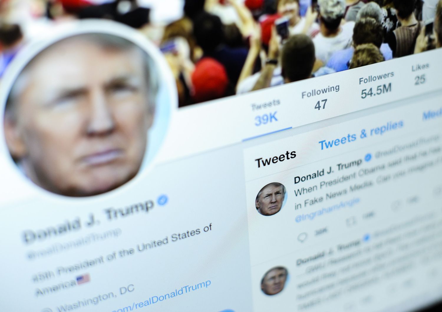 Donald Trump, profilo Twitter