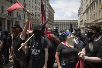 Una manifestazione di AntiFa a Washington