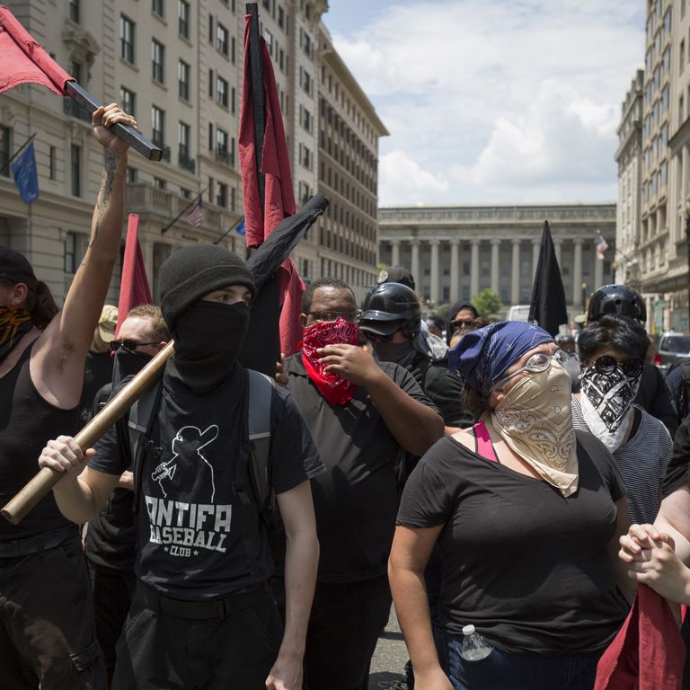 Una manifestazione di AntiFa a Washington