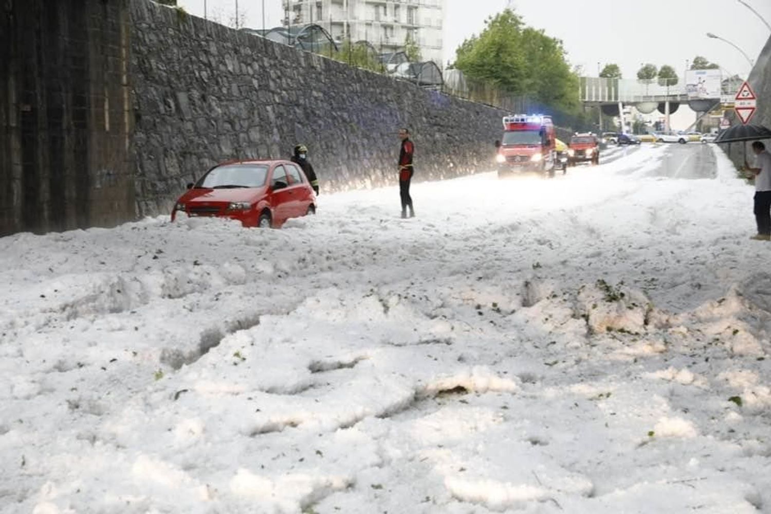 Grandinata nella Bergamasca