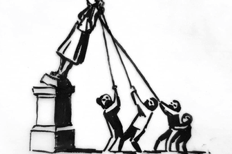 Il bozzetto di Banksy per una statua alternativa a quella abbattuta dai manifestanti a Bristol