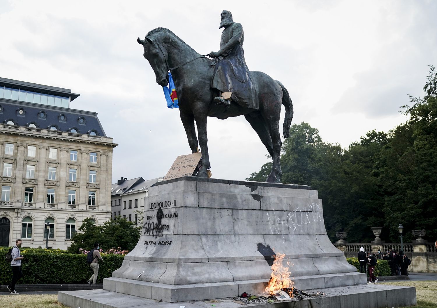 La statua di Leopoldo II a Bruxelles