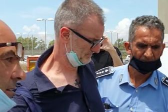 Massimo Carminati all'uscita del carcere di Oristano