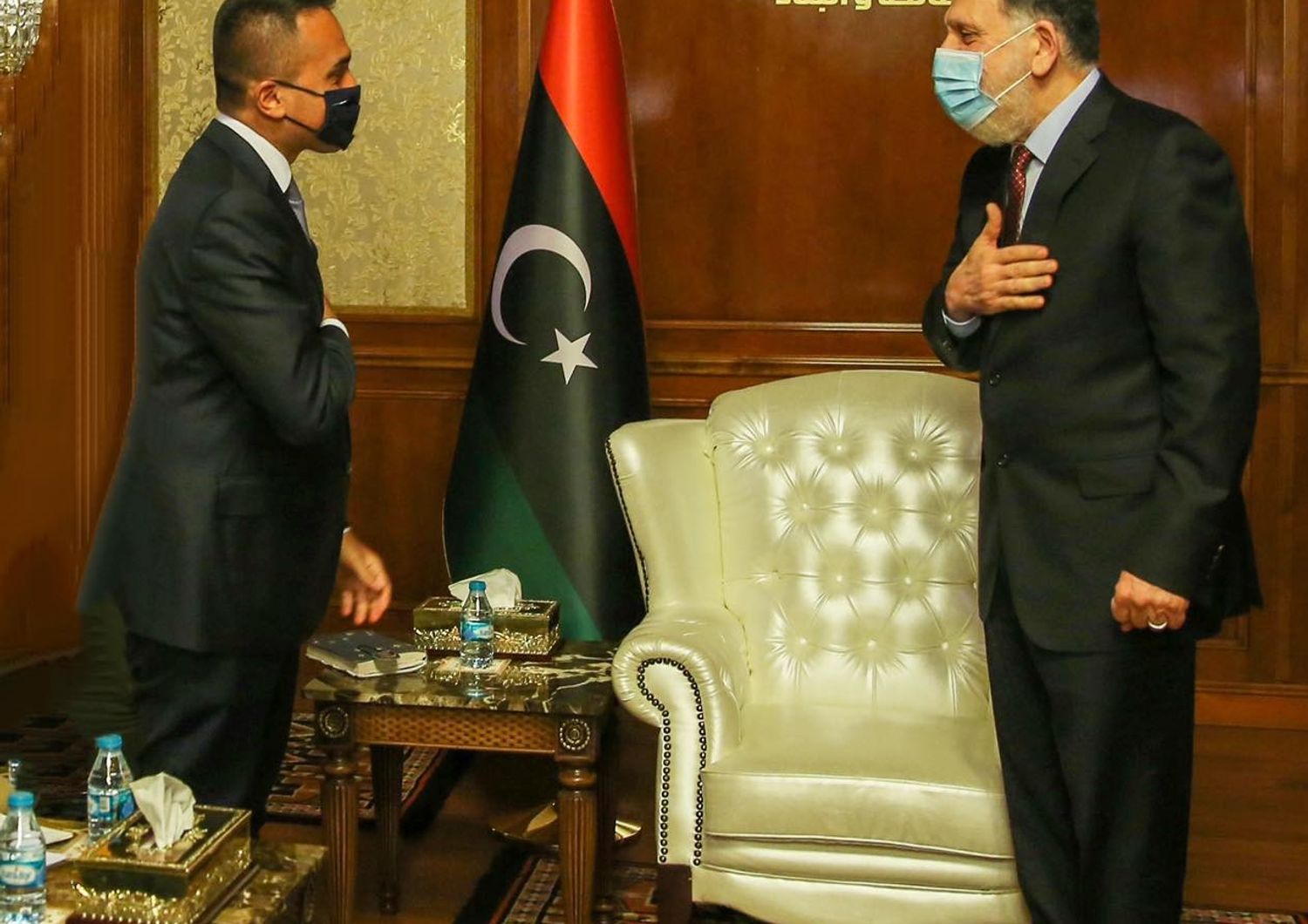 Il ministro degli Esteri, Luigi Di Maio, a Tripoli con il premier libico Fayez al Serraj