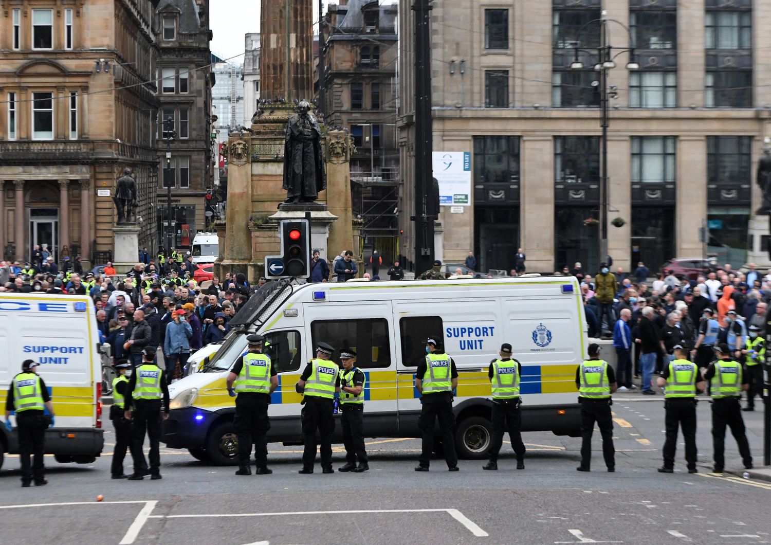 Polizia nel centro di Glasgow
