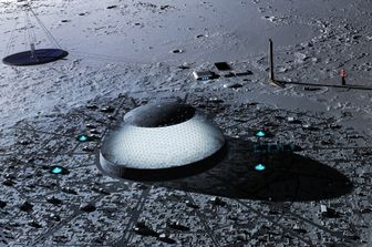 Illustrazione grafica di un progetto di base sulla Luna