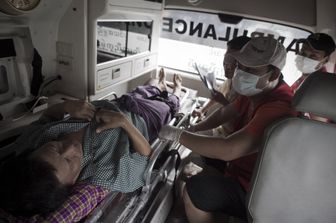 Myanmar, ambulanza. Immagine d'archivio