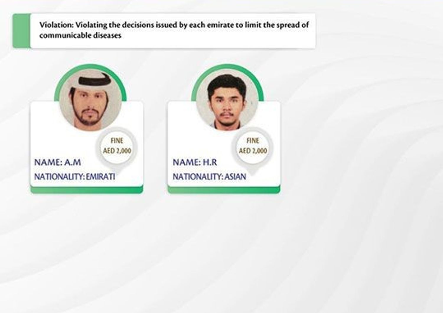 emirati arabi gogna viola lockdown