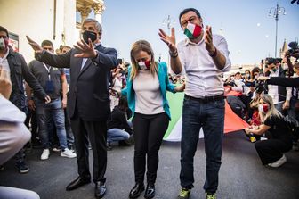 Antonio Tajani, Giorgia Meloni e Matteo Salvini