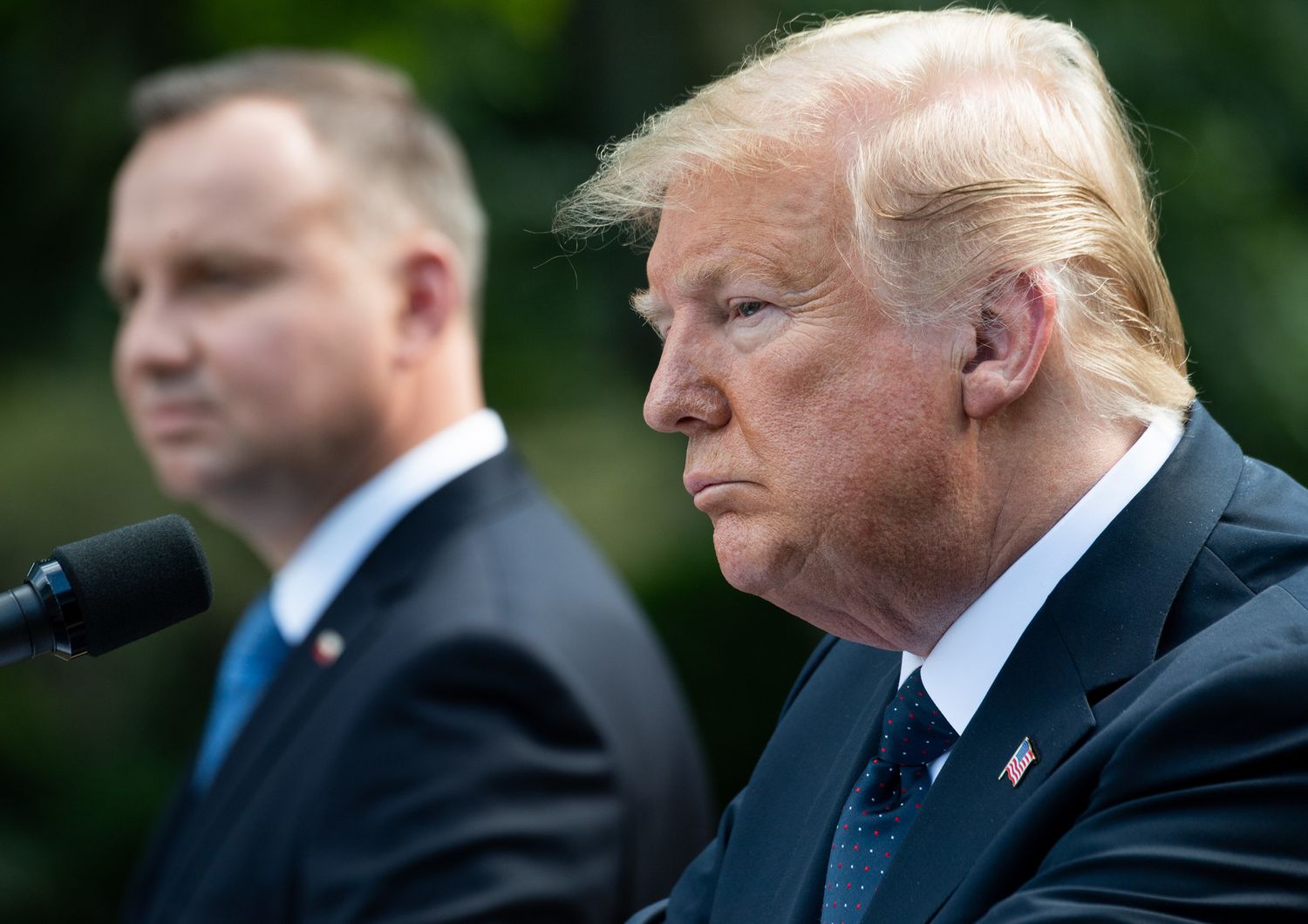 &nbsp;Andrzej Duda a sinistra, Donald Trump a destra