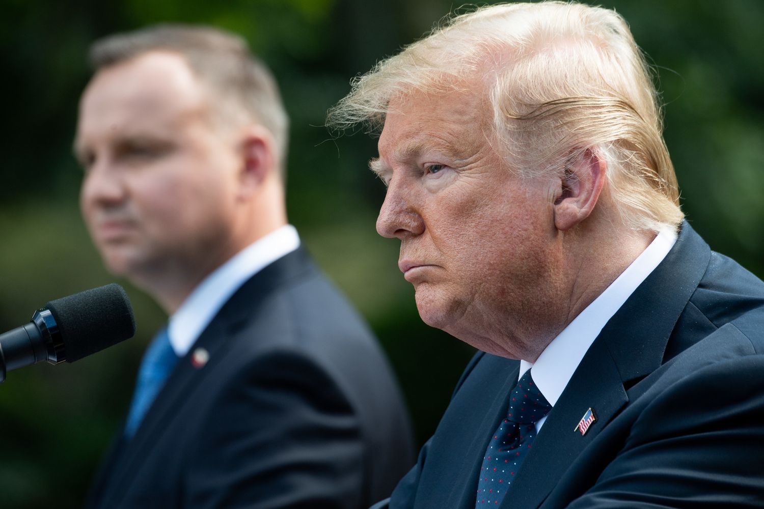 &nbsp;Andrzej Duda a sinistra, Donald Trump a destra