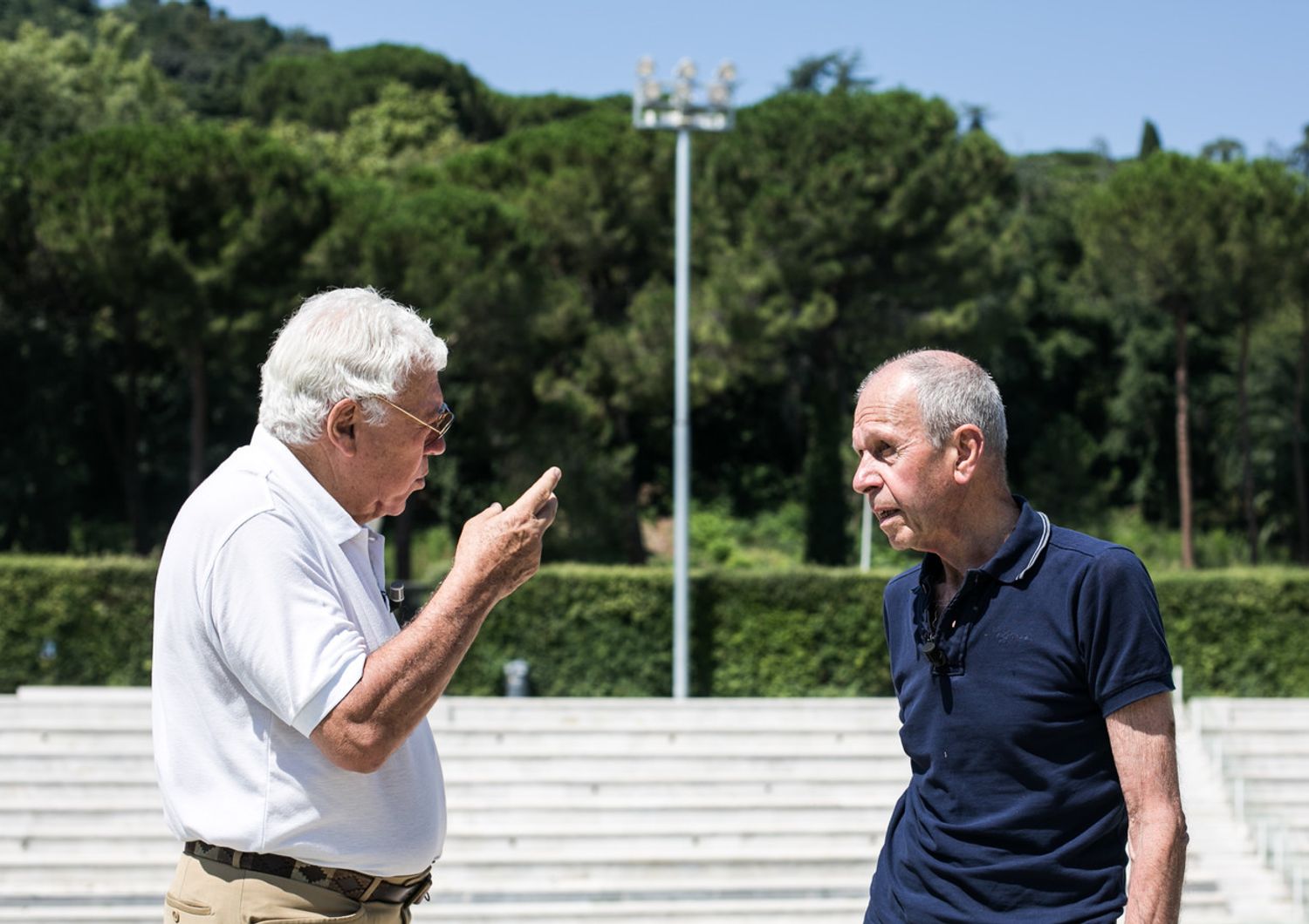 Nicola Pietrangeli e Gianni Clerici al Foto Italico nel 2013