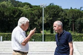 Nicola Pietrangeli e Gianni Clerici al Foto Italico nel 2013