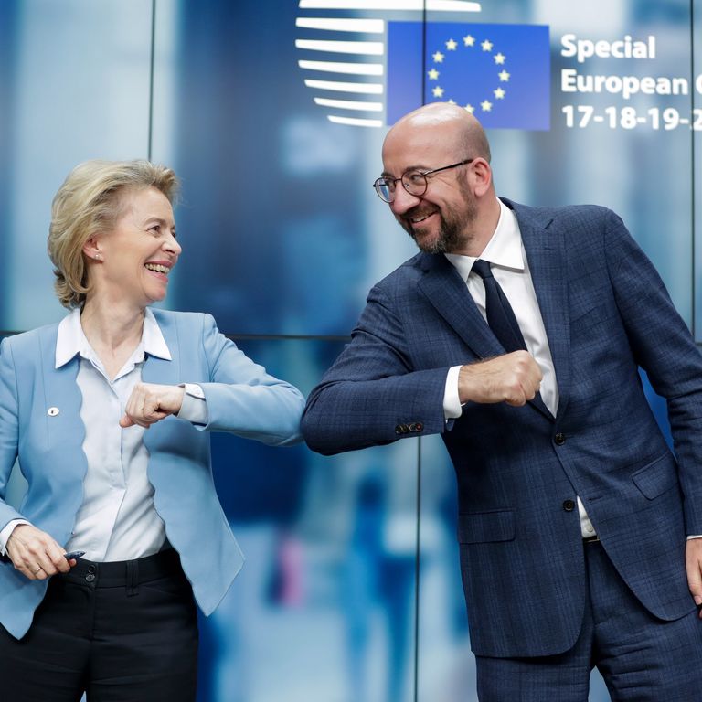 Ursula von der Leyen e Charles Michel&nbsp;