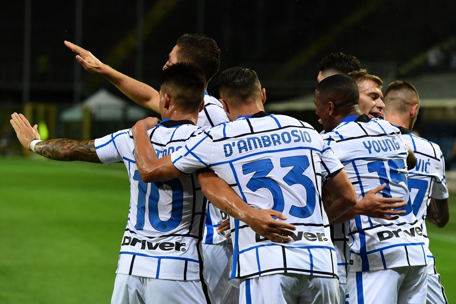 D'Ambrosio festeggia il gol dell'Inter all'Atalanta