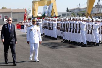 Erdogan a una parata della Marina Militare