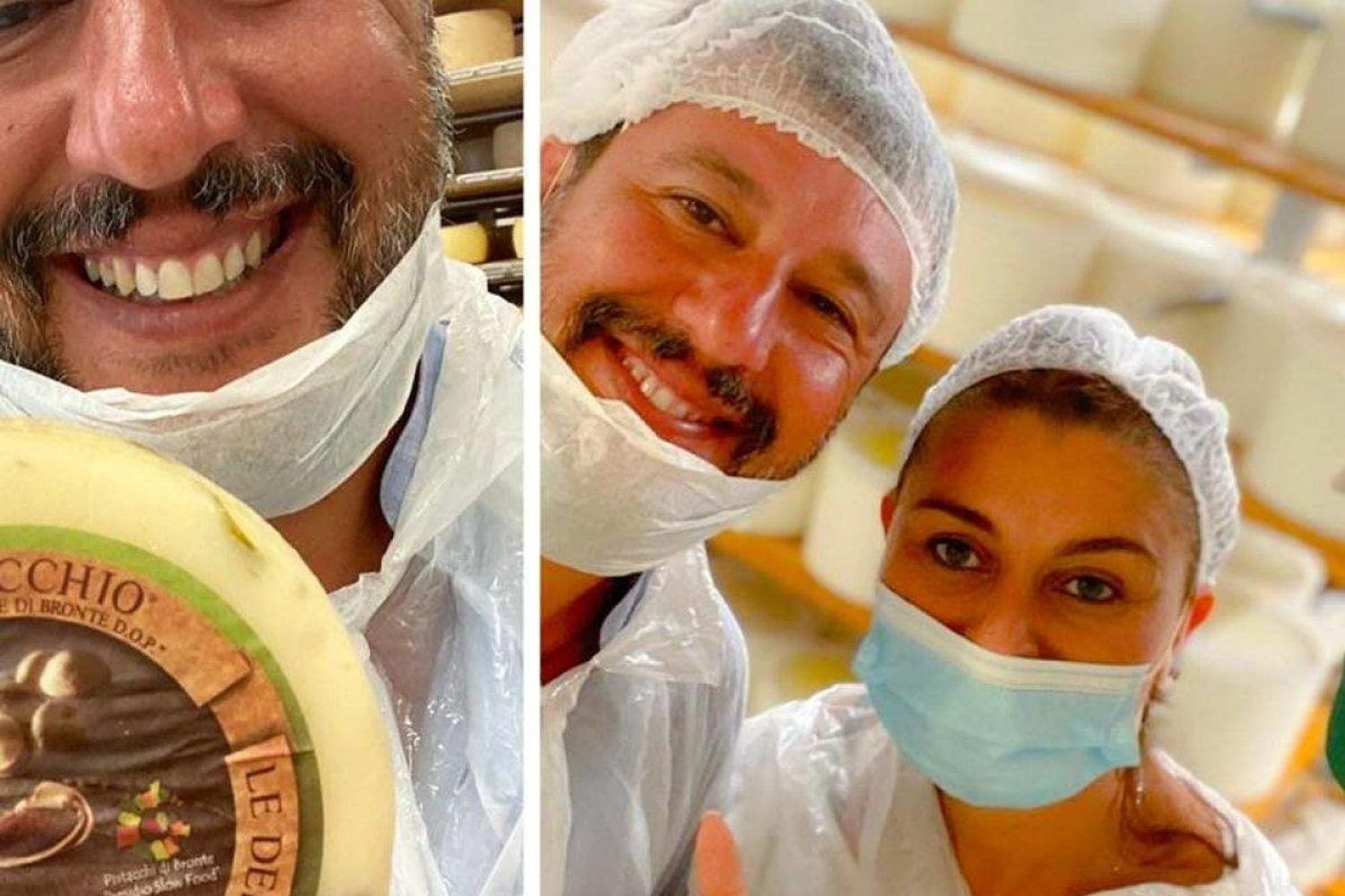 Matteo Salvini al caseificio Busti