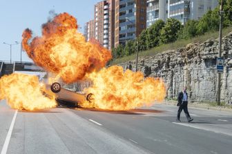 Una scena di 'Tenet' di Christopher Nolan