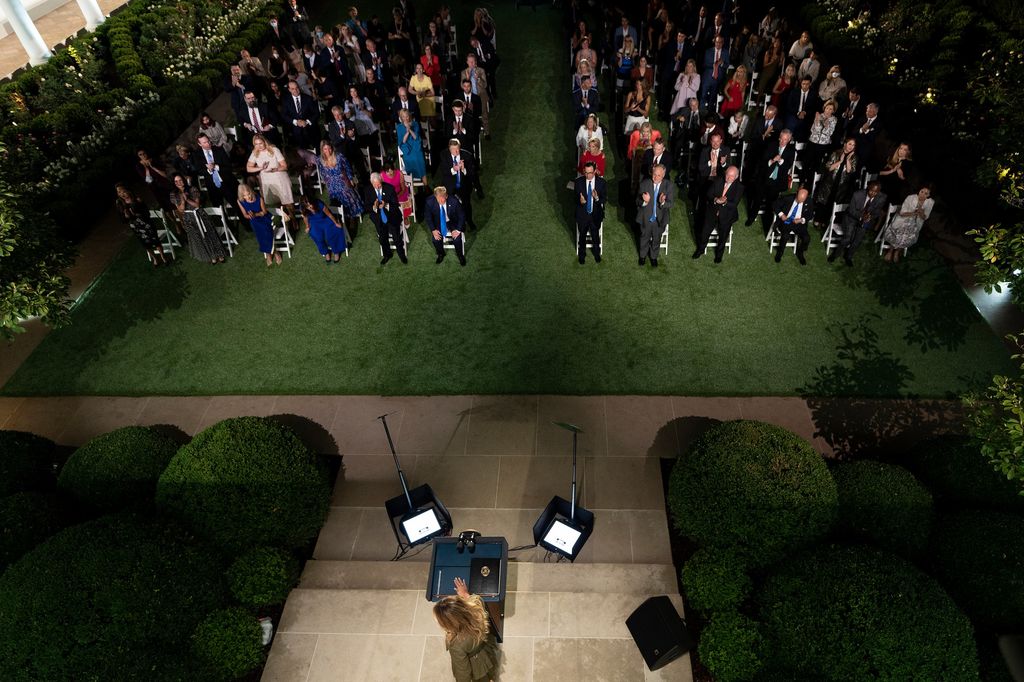 Il discorso di Melania Trump al Giardino delle Rose della Casa Bianca