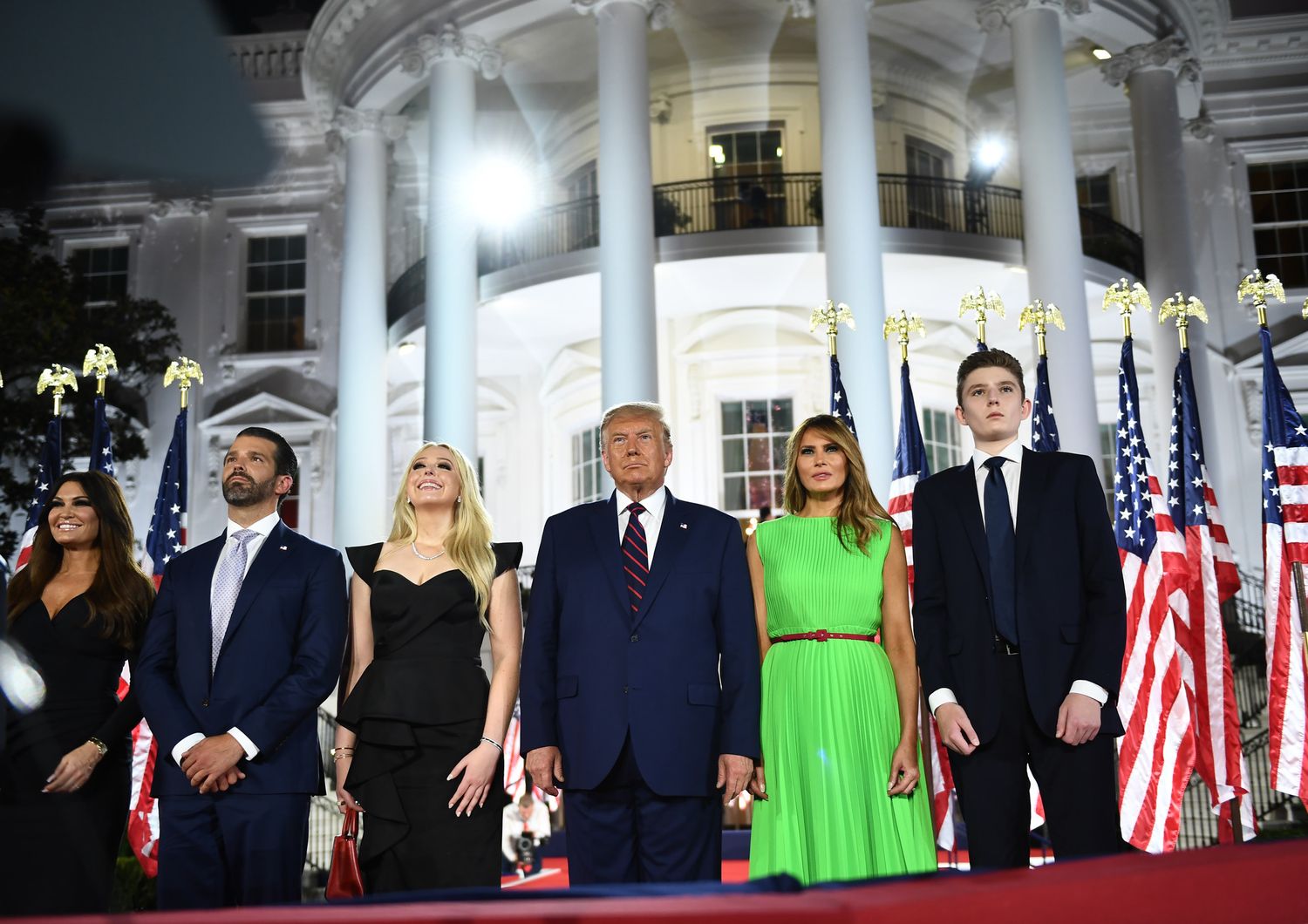 &nbsp;Trump e famiglia alla Casa Bianca dopo l'intervento del presidente alla convention Gop