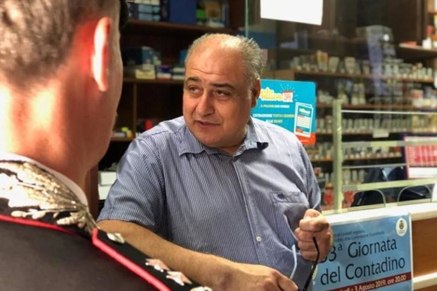 &nbsp;Carmine Zappia nella sua tabaccheria