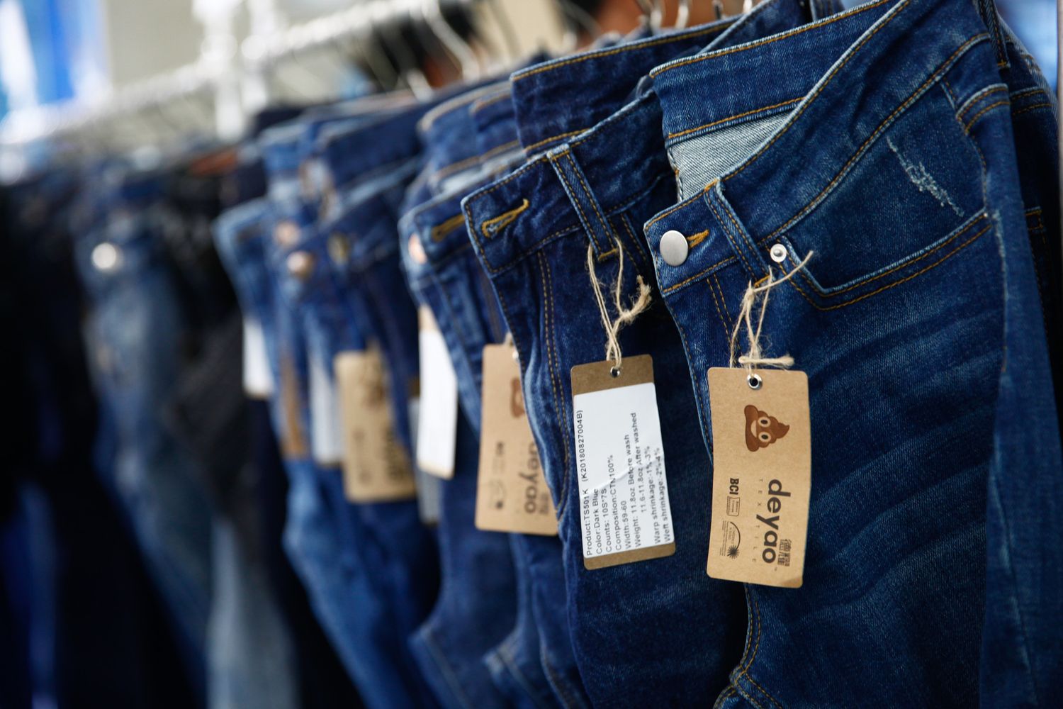 Blue jeans in esposizione