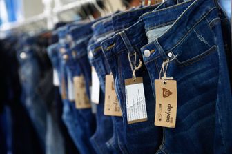 Blue jeans in esposizione