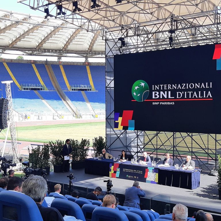 La conferenza stampa della 77esima edizione degli Internazionali d'Italia di tennis