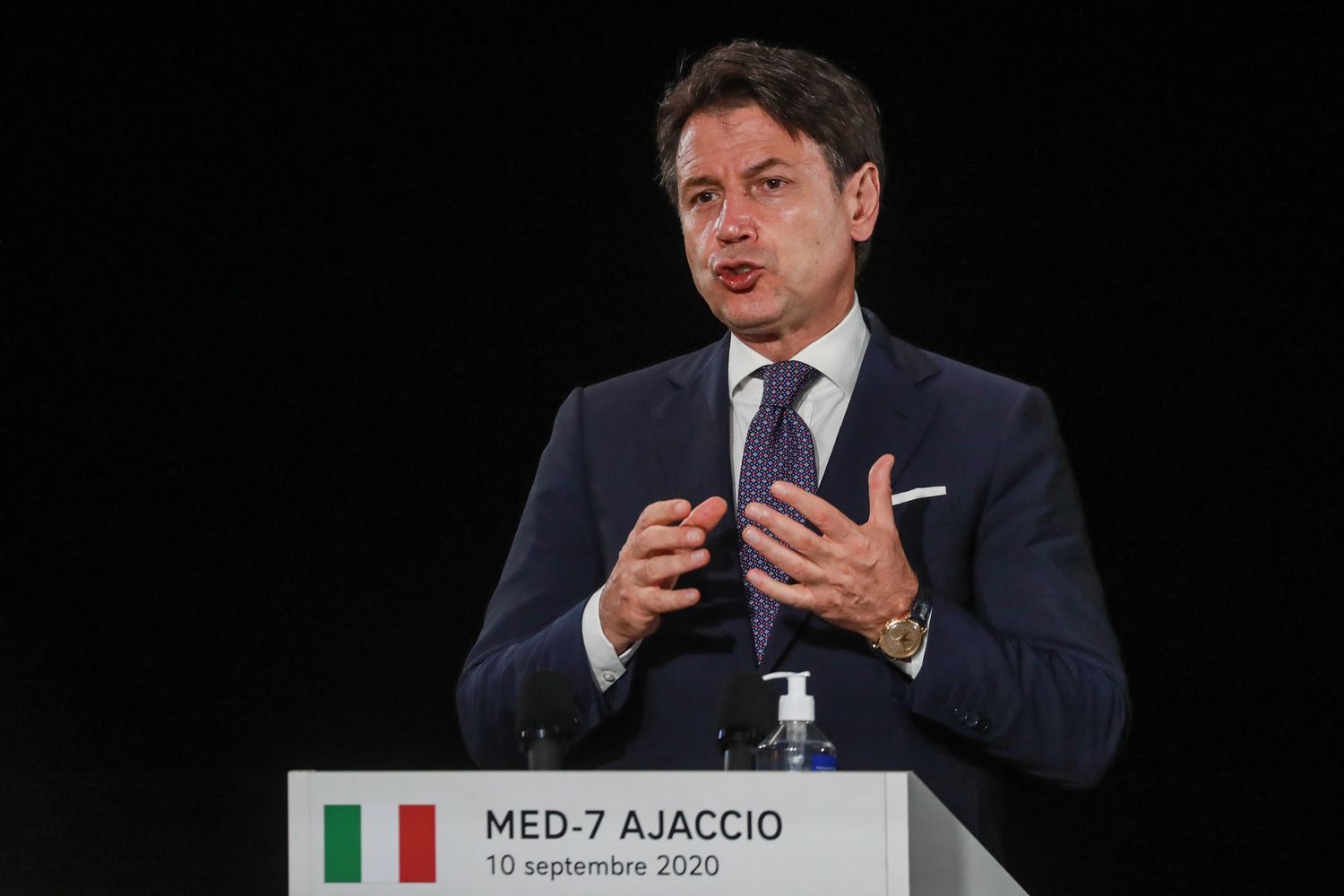Il premier Giuseppe Conte all'Euromed