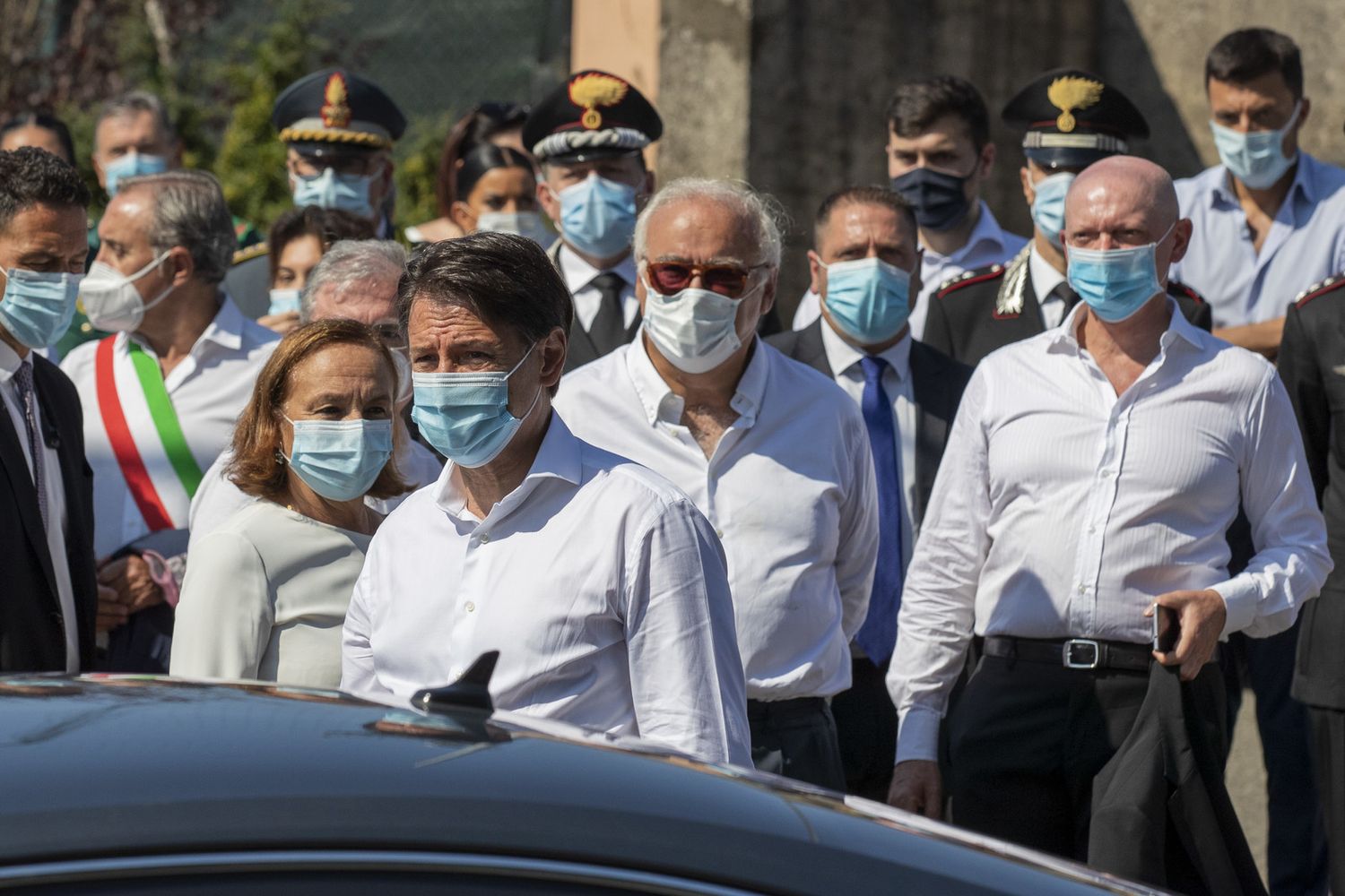 Il premier Giuseppe Conte al funerale di Willy Monteiro Duarte