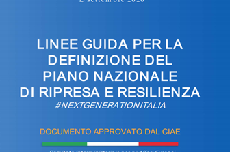 La copertina della presentazione del Piano nazionale di ripresa e resilienza