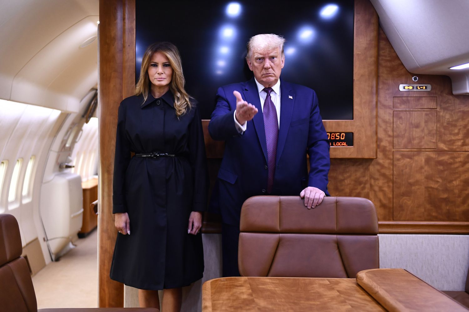 Donald e Melania Trump sull'Air Force One