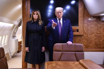 Donald e Melania Trump sull'Air Force One