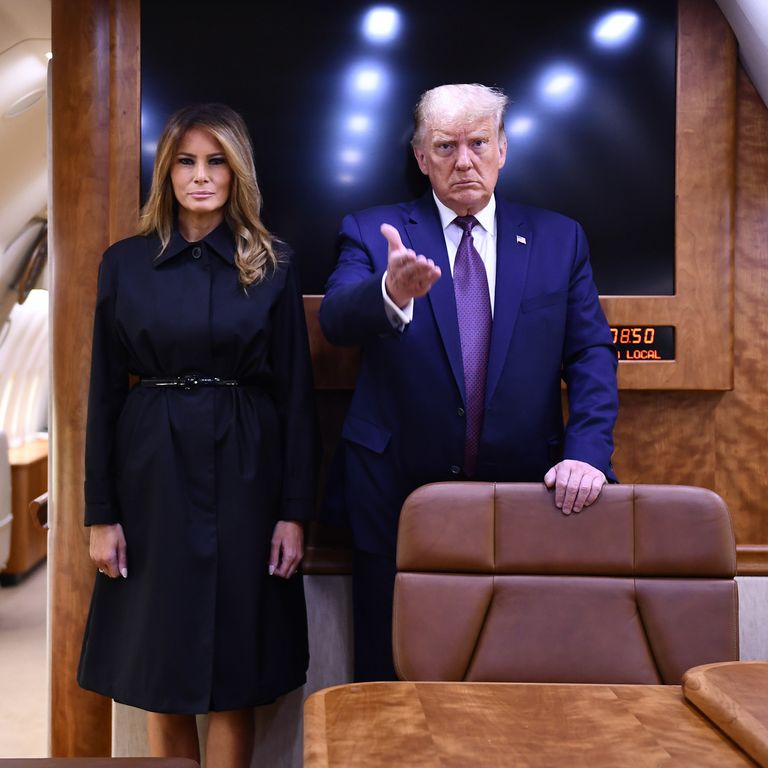 Donald e Melania Trump sull'Air Force One