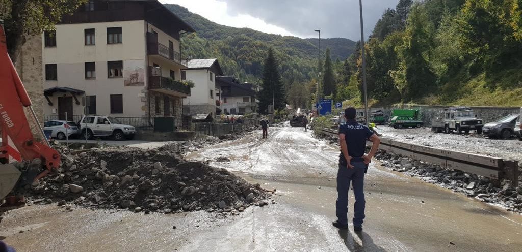 I soccorritori per il maltempo nel Cuneese