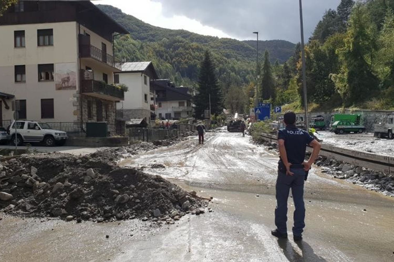 I soccorritori per il maltempo nel Cuneese