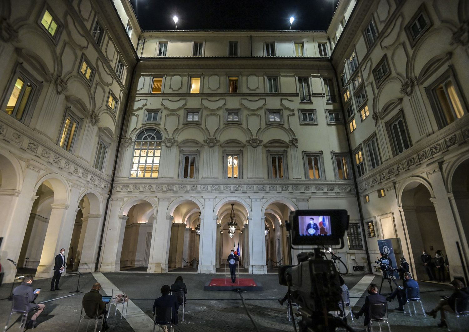 La conferenza stampa di Giuseppe Conte a Palazzo Chigi