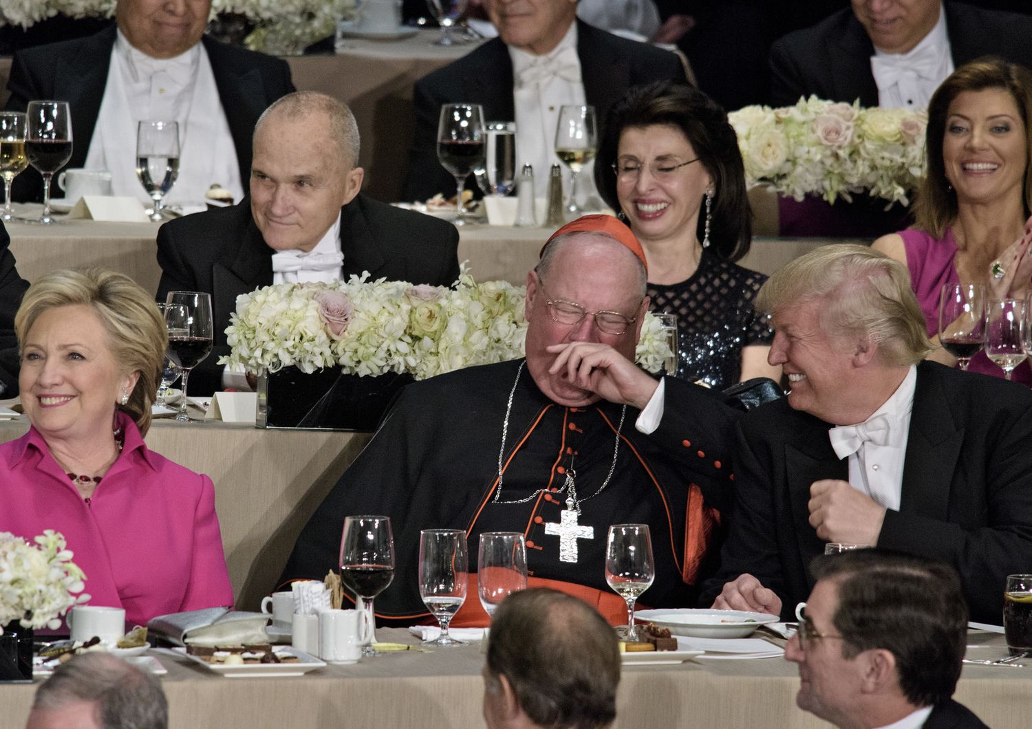 Trump con l'arcivescovo di New Yok, Timothy Dolan