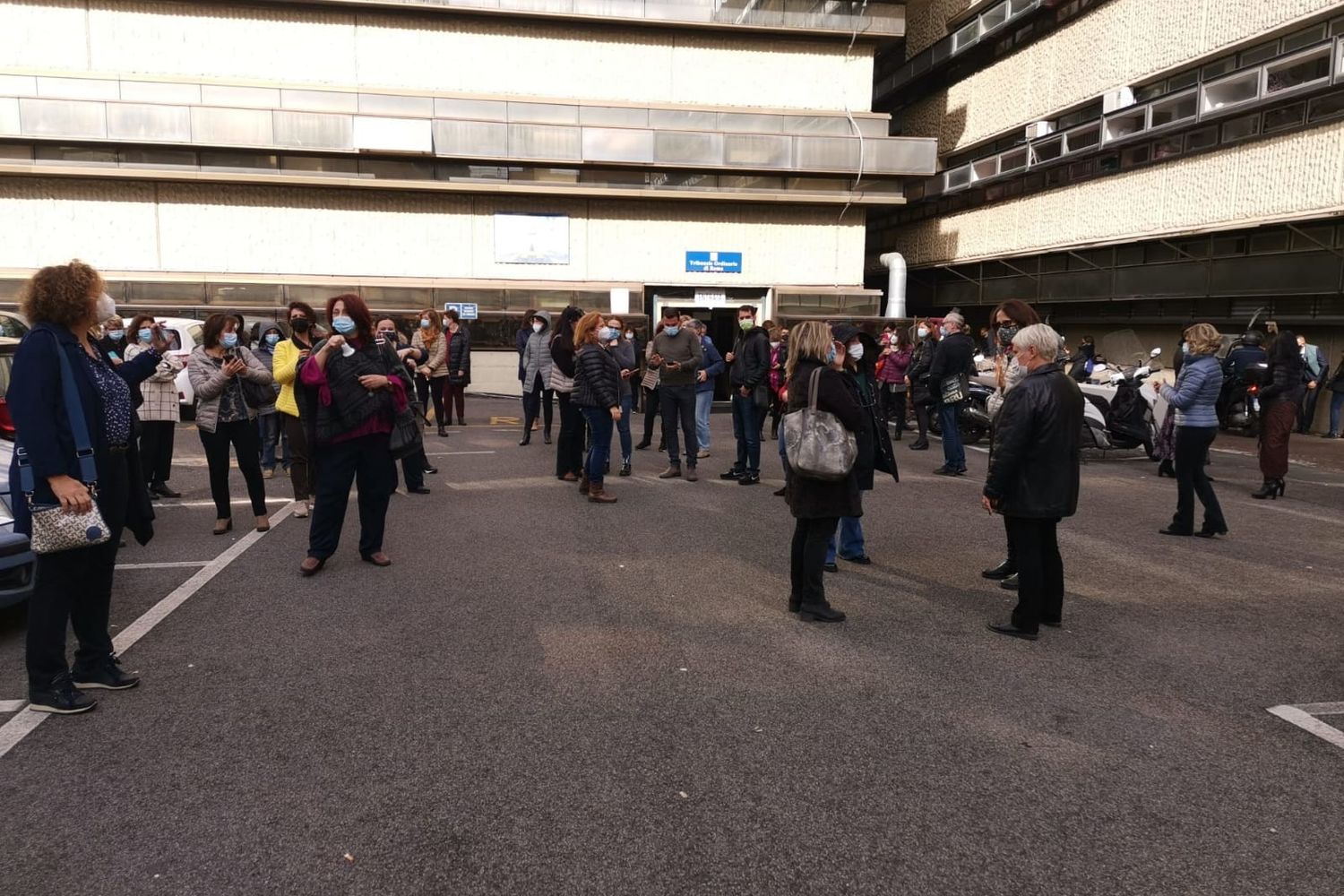 La protesta dei dipendenti del Tribunale di Roma