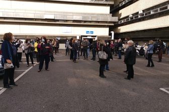 La protesta dei dipendenti del Tribunale di Roma