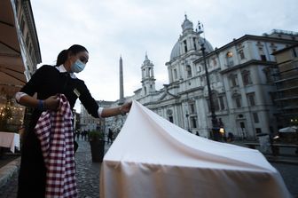 Tavolo di un ristorante a Roma