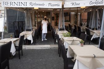 Un ristorante di Roma durante il Lockdown