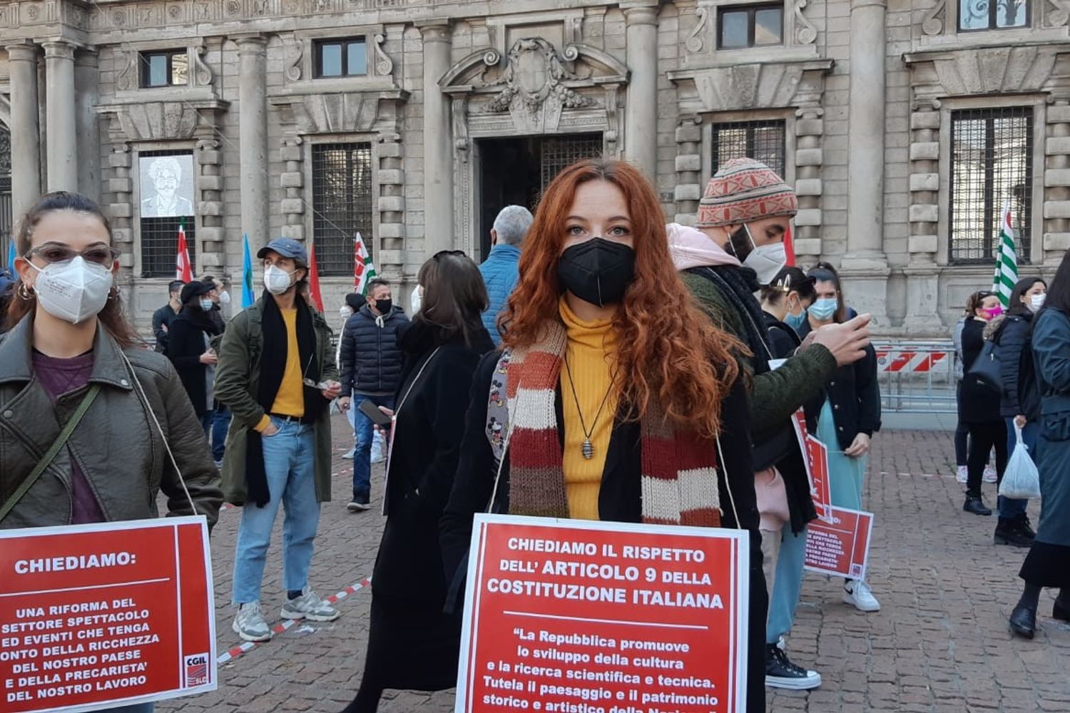 La manifestazione dei dipendenti dello spettacolo&nbsp;
