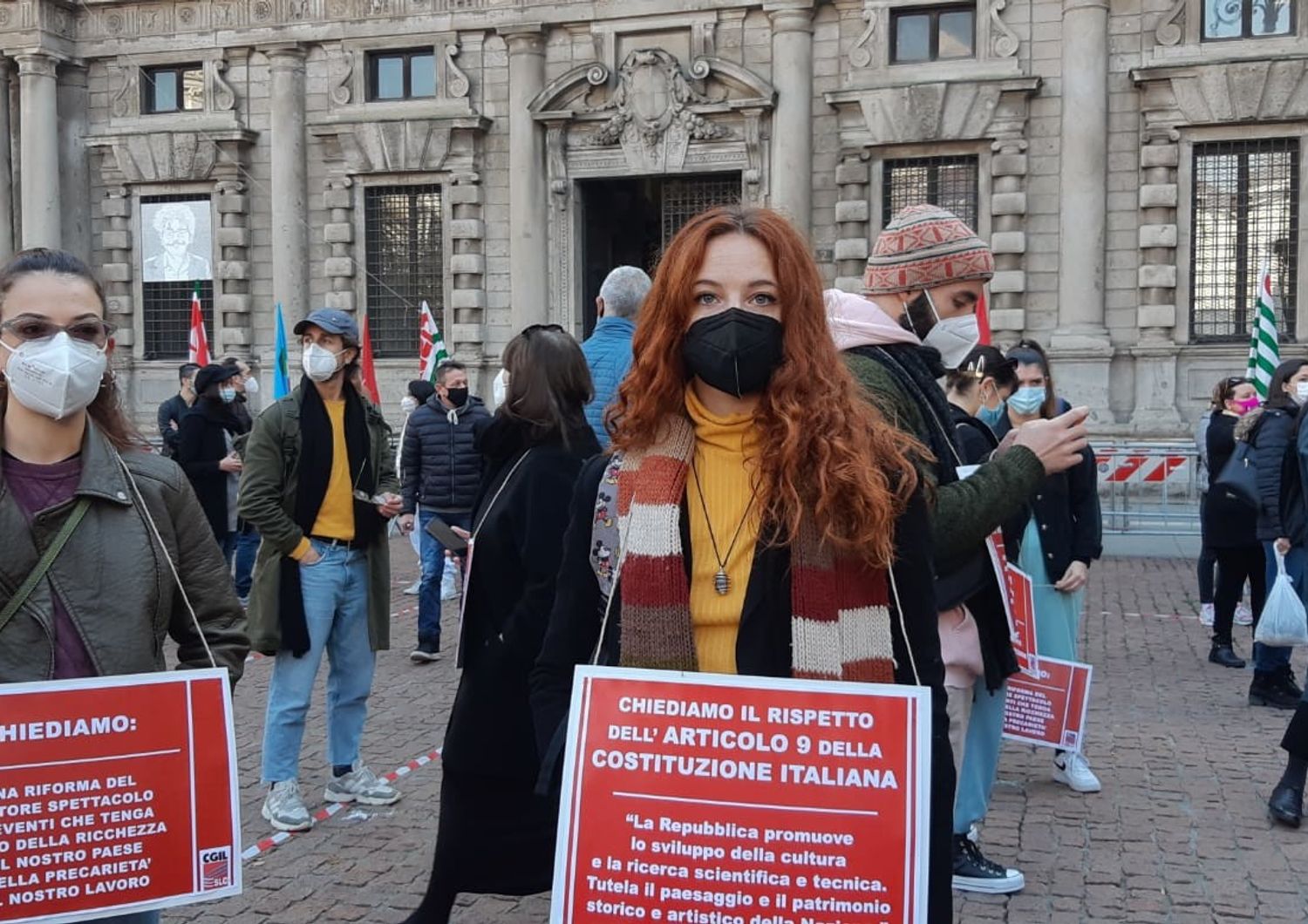 La manifestazione dei dipendenti dello spettacolo&nbsp;