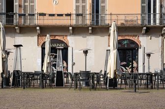 &nbsp;Un bar chiuso a Brescia, Lombardia, piena zona rossa.&nbsp;