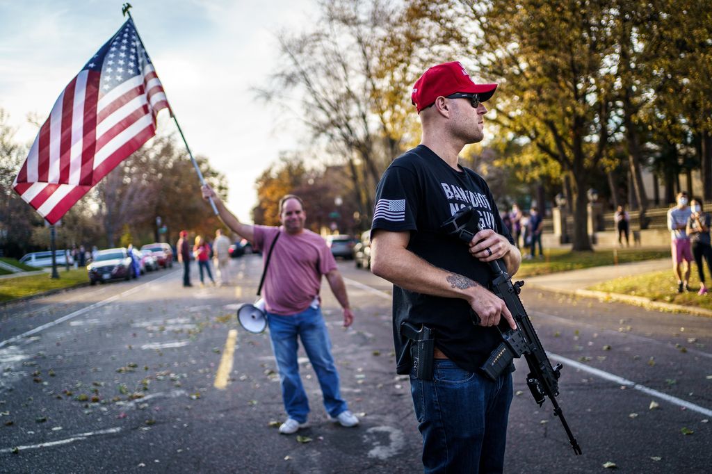 Protesta dei sostenitori di Trump in Minnesota