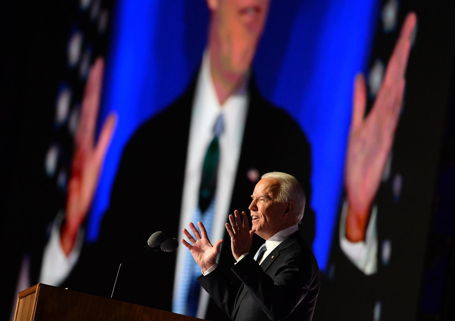 Joe Biden tiene un discorso a Wilmington il 7 novembre 2020 dopo essere stato dichiarato vincitore delle presidenziali