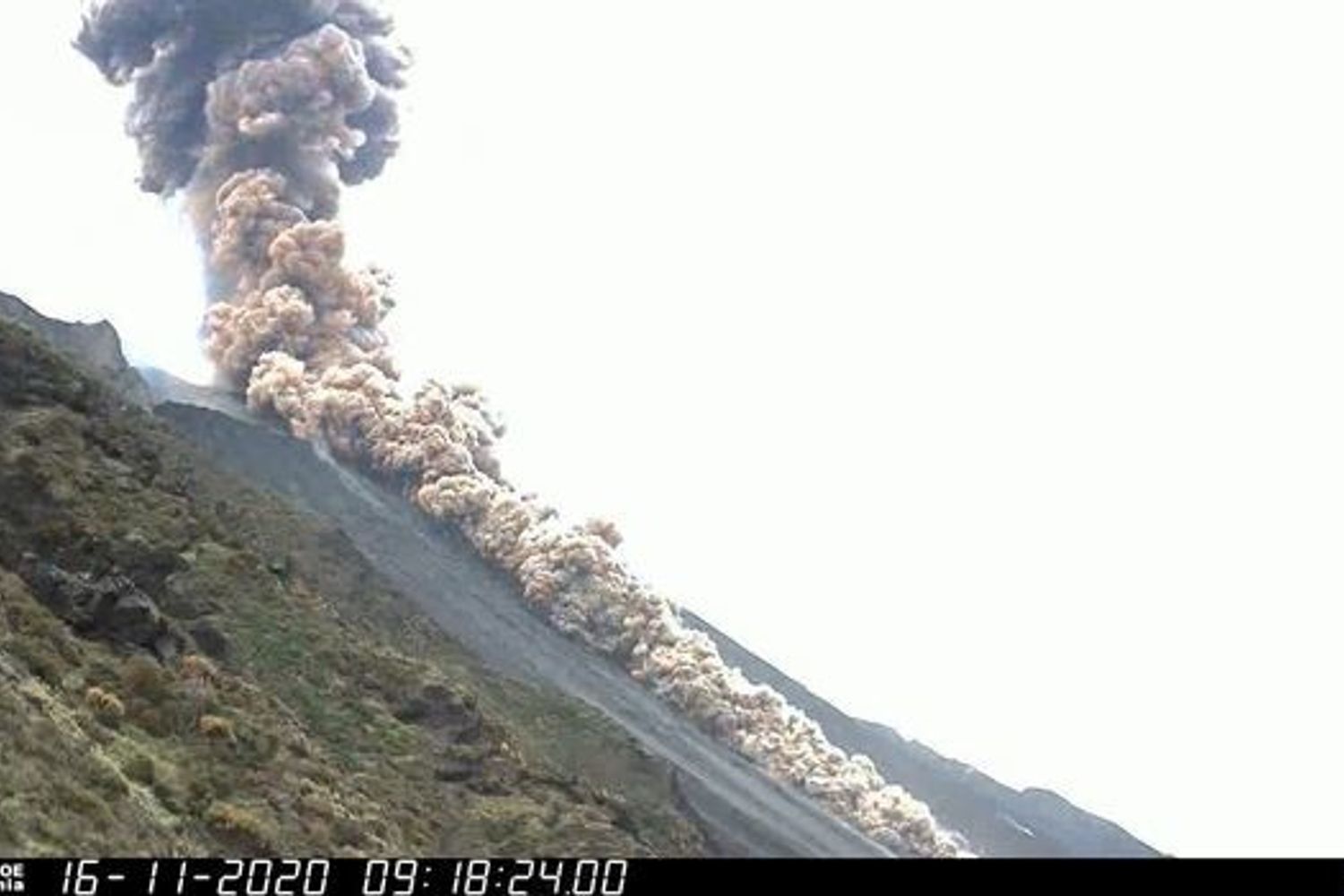 Lo Stromboli, esplosione del 16 novembre 2020